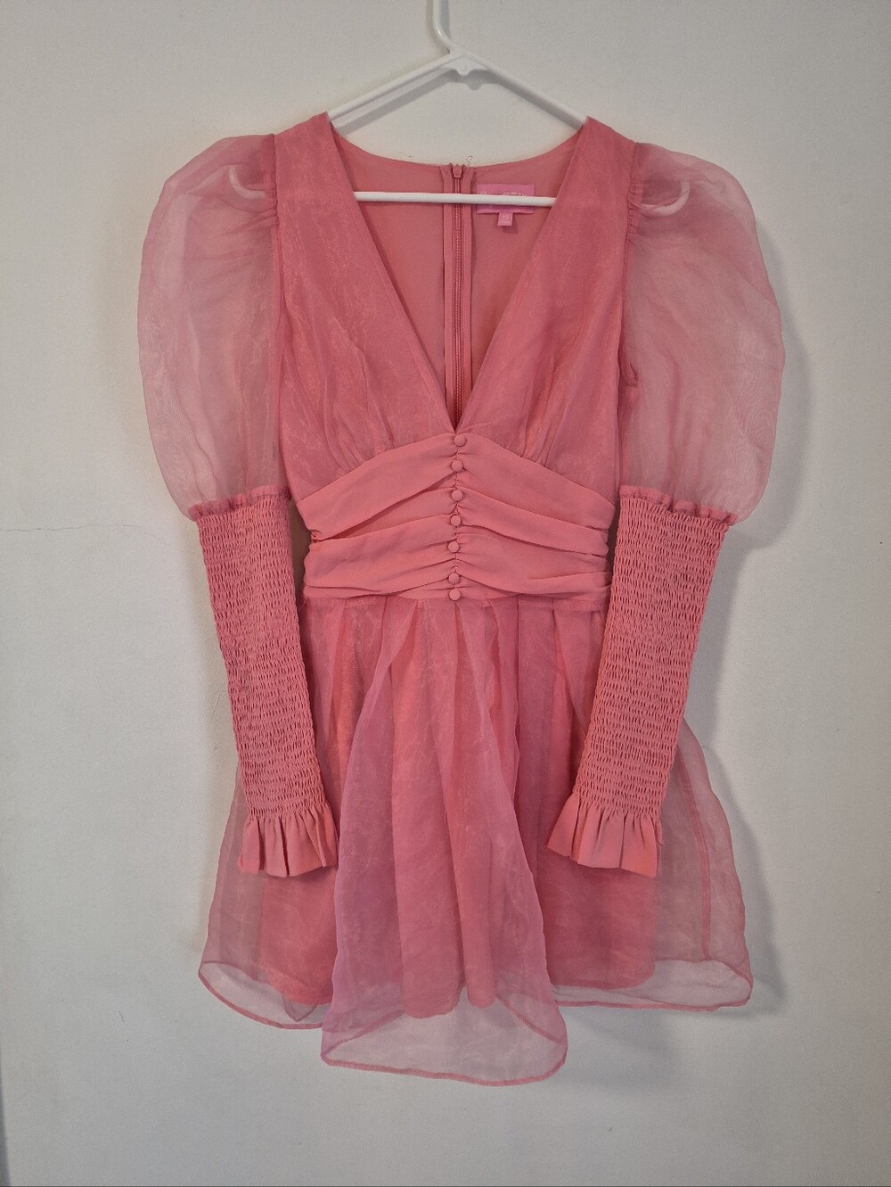 Sugar Thrillz Women's Pink Puff-Sleeve Mini Dress
